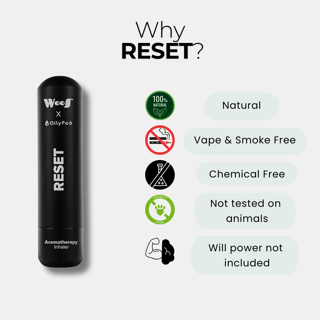 WooS x OilyPod RESET – Aromatherapy Inhaler for Mood Reset & Stress Relief