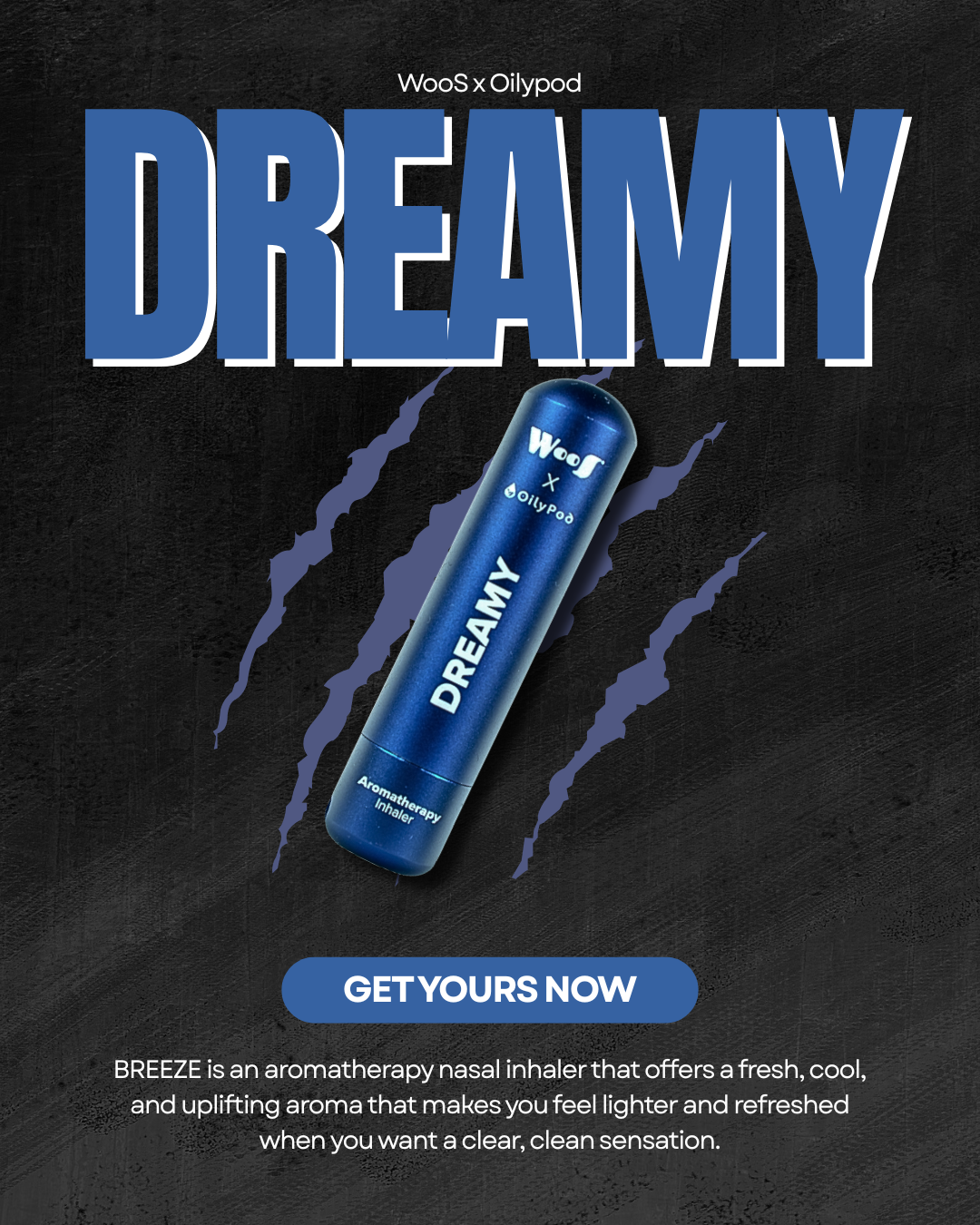 WooS x OilyPod Aromatherapy Inhaler - DREAMY | Relaxing for Sleep & Calm Nights