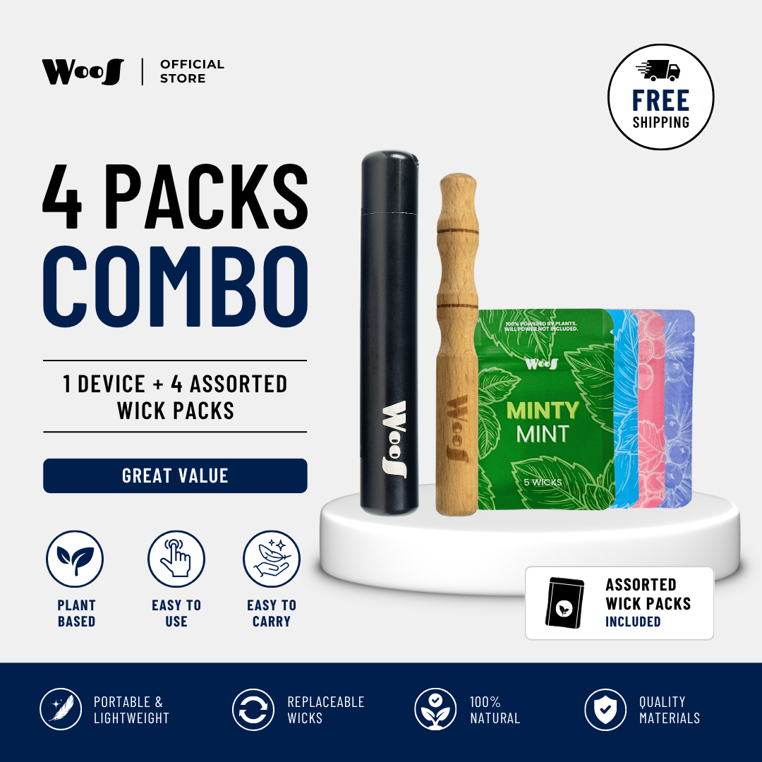 WooS Wood Aromatherapy Combo | Set Aromaterapi Kayu Premium | WooS 木质芳疗吸嗅棒套装