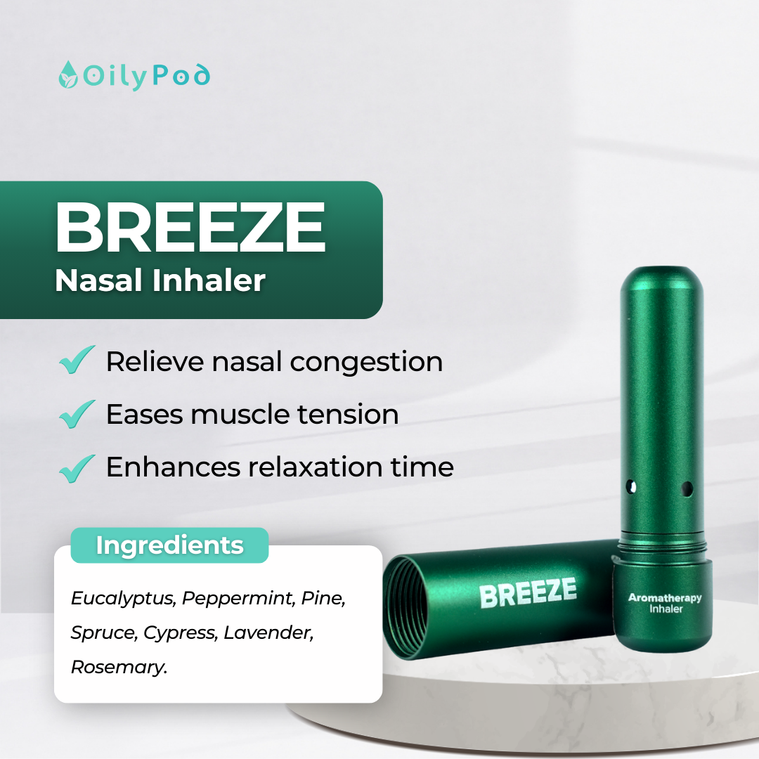 WooS x OilyPod Aromatherapy Inhaler - BREEZE | Clear Mind & Easy Breathing