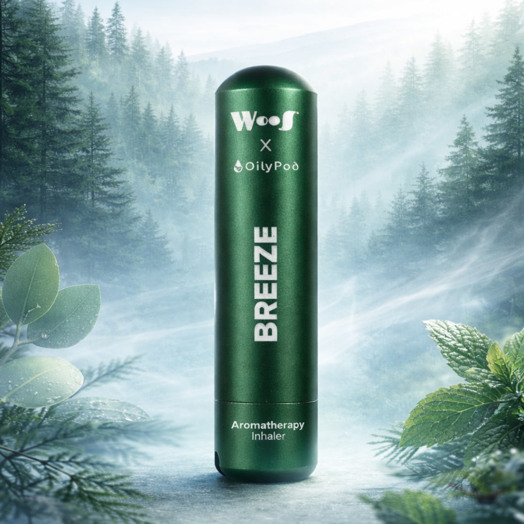 WooS x OilyPod Aromatherapy Inhaler - BREEZE | Clear Mind & Easy Breathing
