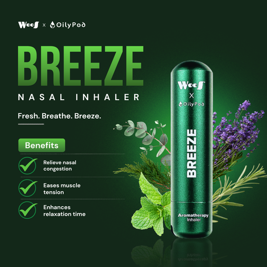 WooS x OilyPod Aromatherapy Inhaler - BREEZE | Clear Mind & Easy Breathing
