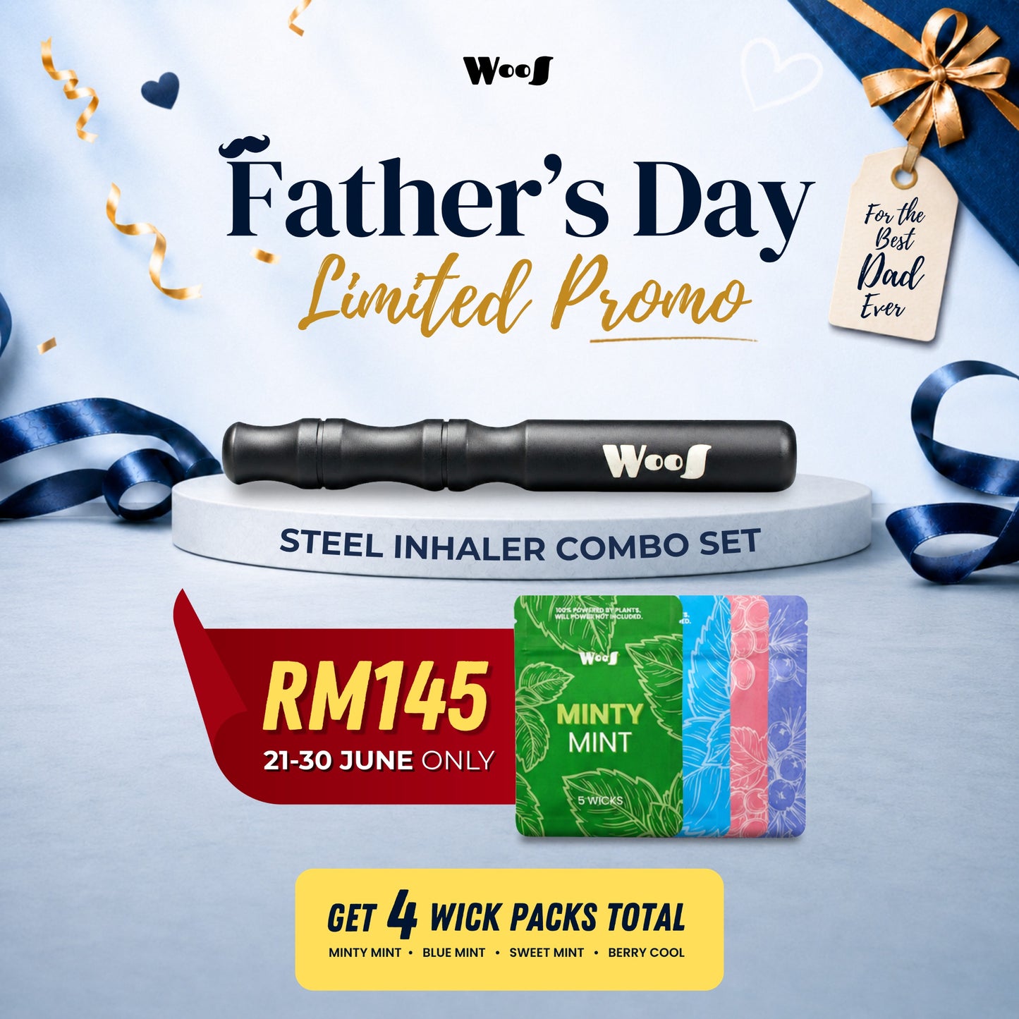 WooS Steel Starter Bundle Father's Day Special (4 Wick Packs Included)