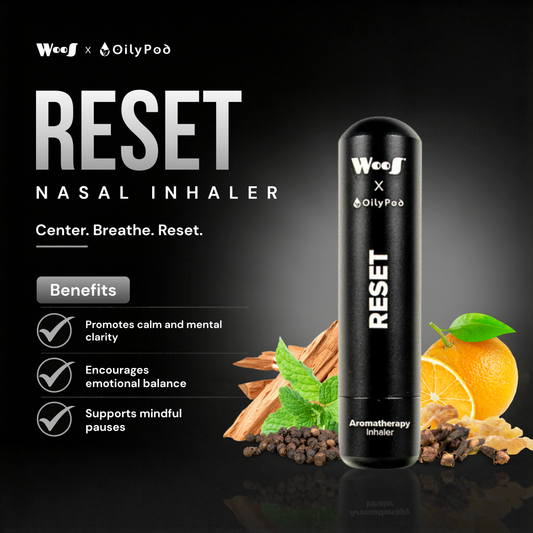 WooS x OilyPod RESET – Aromatherapy Inhaler for Mood Reset & Stress Relief